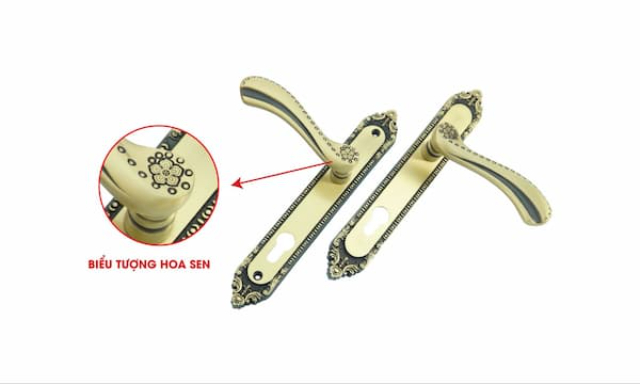 Biểu tượng hoa sen ở vị trí trung tâm tạo điểm nhấn trong thiết kế