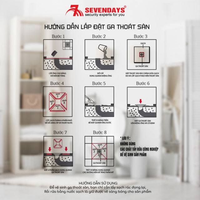 Hướng dẫn lắp đặt ga thoát sàn
