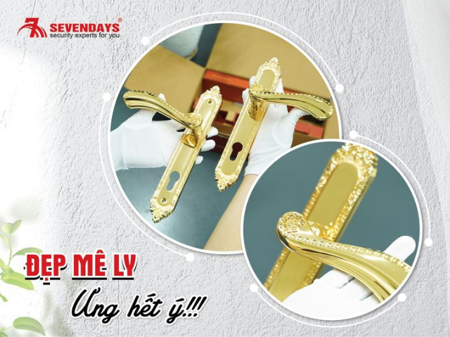 Khóa Siêu Bền Đồng Mạ Vàng 24K Tay Lượn Sevendays