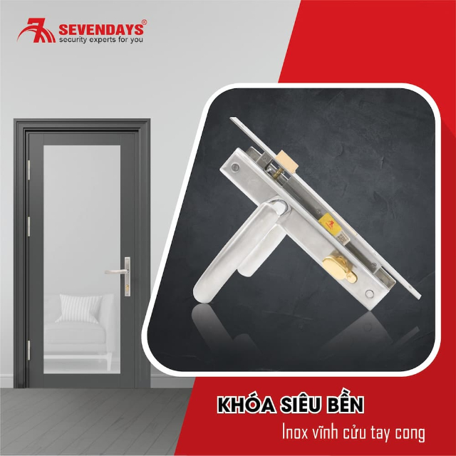Khóa Siêu Bền Inox Vĩnh Cửu Tay Cong Sevendays