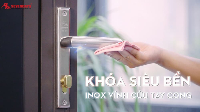 Công trình miền biển thì nên lắp loại khóa nào? Khóa Siêu Bền Inox Vĩnh Cửu Tay Cong