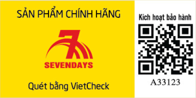 Sevendays với tem điện tử bảo hành 24 tháng trên toàn quốc