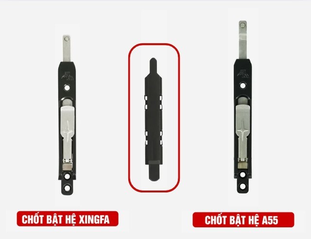 Chốt bật cho cửa nhôm hệ Xingfa và A55 đang được ưa chuộng trên thị trường.