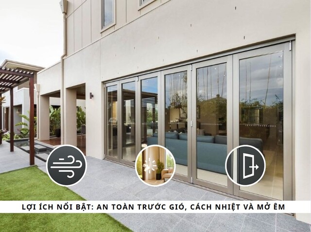Chốt bật cửa nhôm giúp tăng độ kín khít, chống gió, giảm tiếng ồn hiệu quả.