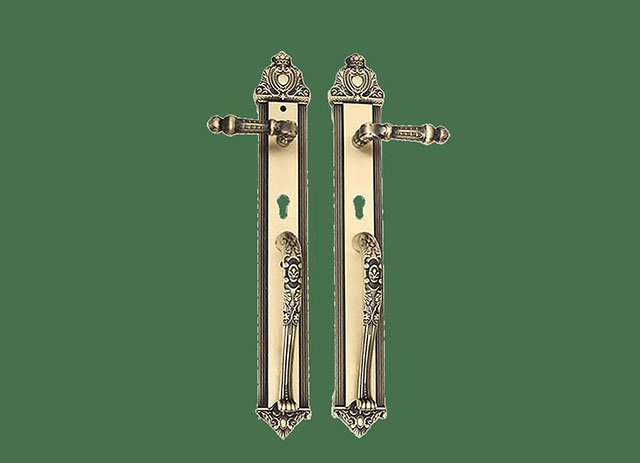 Khóa đồng rêu tôm ốp liền