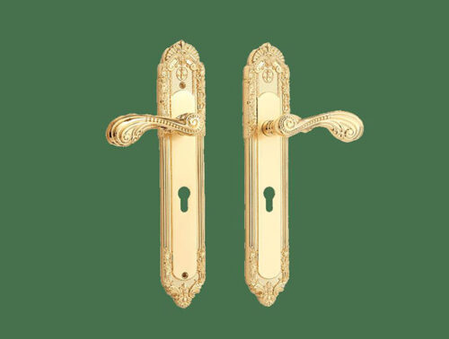 Khóa đồng vàng 24K tay cong thông phòng