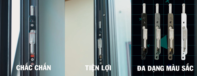 Ưu nhược điểm chốt bật A55 và Xingfa qua chất liệu và kiểu dáng đặc trưng.