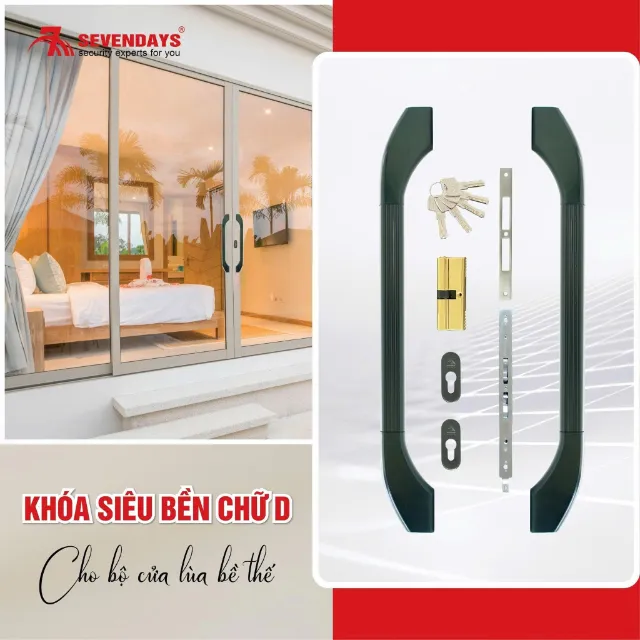 Mẫu ổ khoá cửa nhôm kéo, lùa an toàn, thẩm mỹ, chất lượng Cách chọn khoá cửa nhôm kéo phù hợp