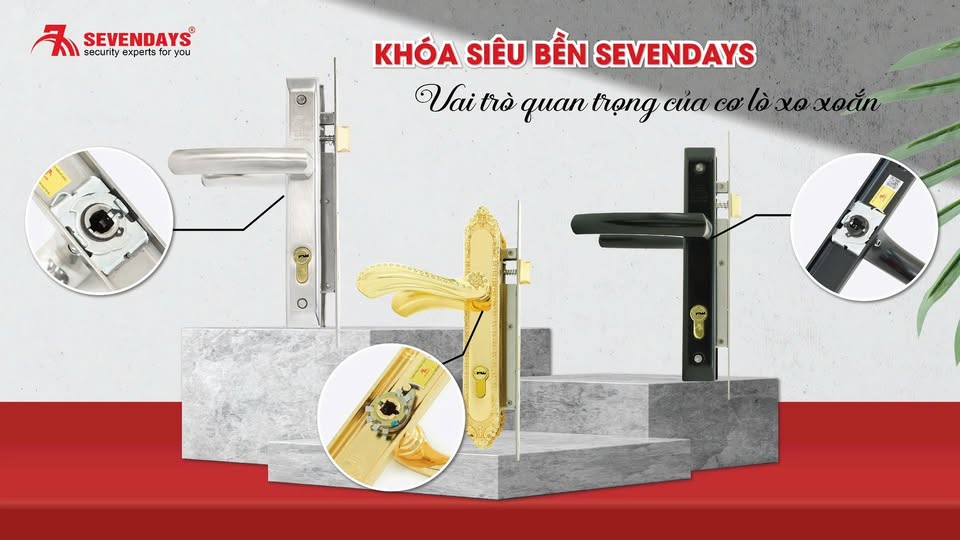 Cơ lò xo xoắn là gì? Ưu điểm nổi bật trong các bộ khóa cửa Sevendays Vai trò quan trọng của cơ lò xo xoắn