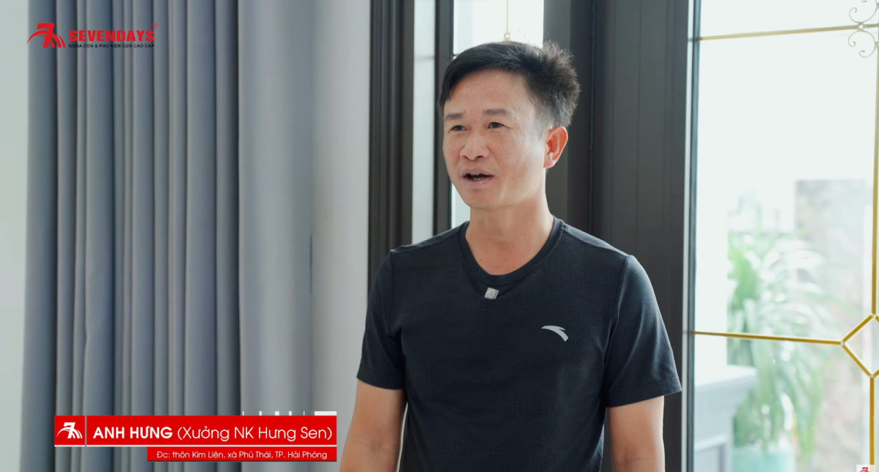 Ghé thăm công trình đồng bộ phụ kiện Sevendays tại Hải Phòng Anh chủ xưởng nhôm kính Hưng Sen
