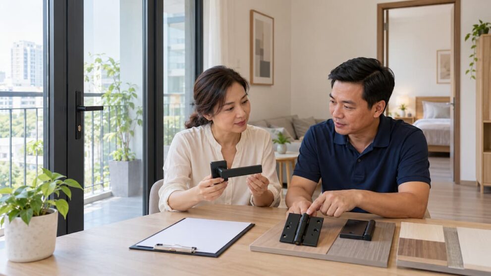 Làm Cửa Nhôm Kính Cho Nhà Cho Thuê: Cách Chọn Phụ Kiện Bền Chủ nhà thống nhất phụ kiện cửa
